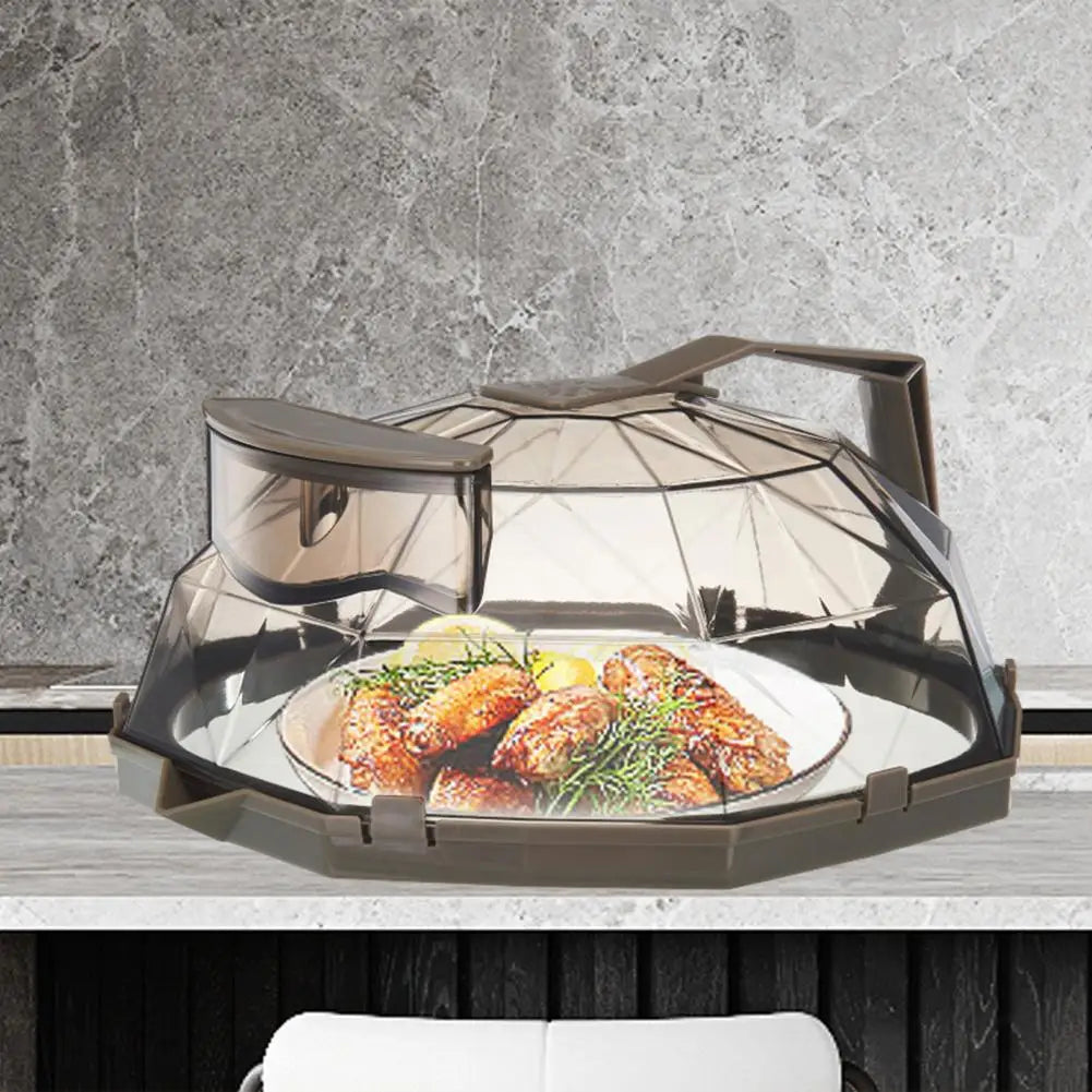 Microwave Food Cover with Handle Water Storage Box Heat Resistant Splash Proof Clear Oven Dish Lid Splatter Guard Kitchen Gadget