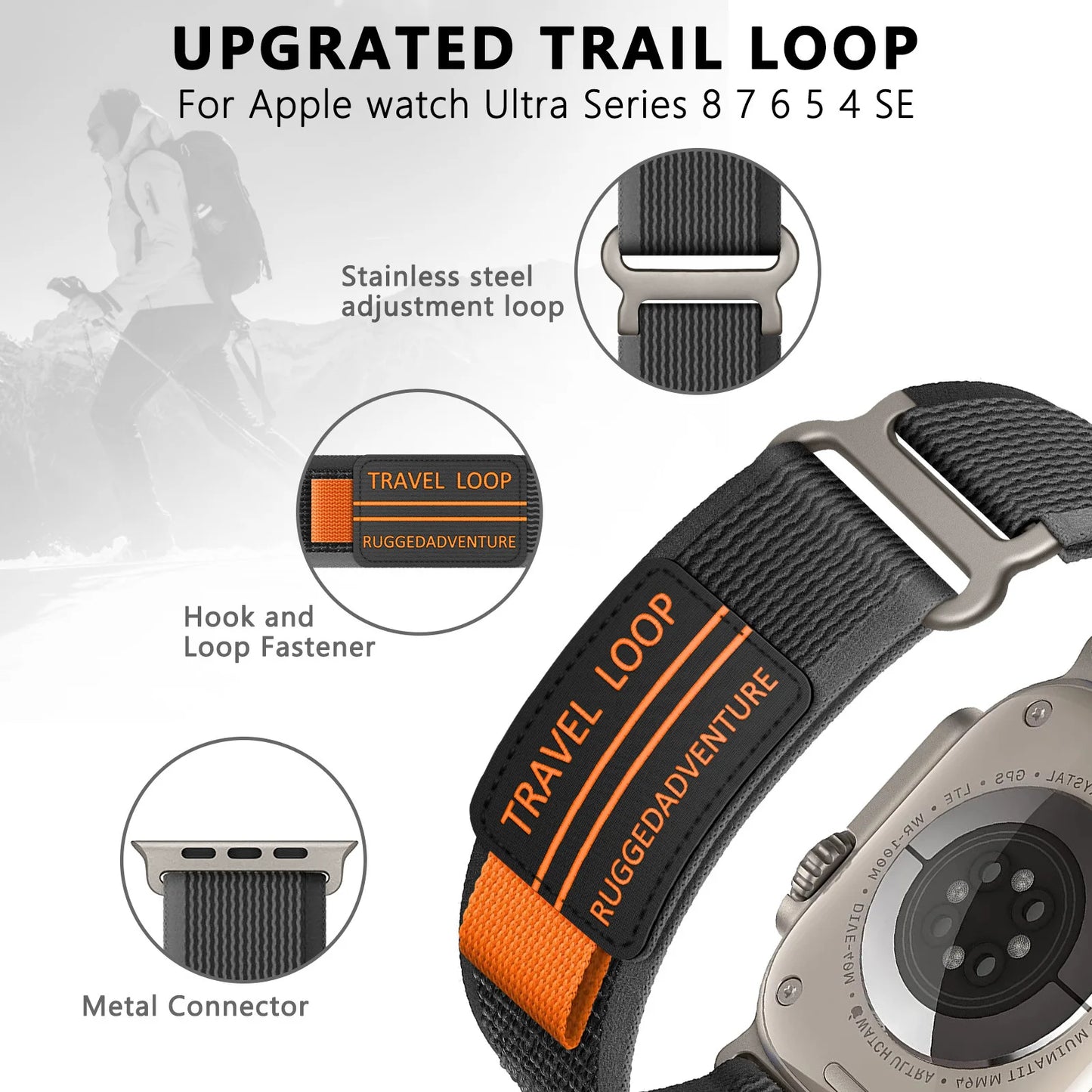 Suitable for Apple Watch UltrawatchS8/7/6/5APPLEWATCH facelifted Wild Path strap new product