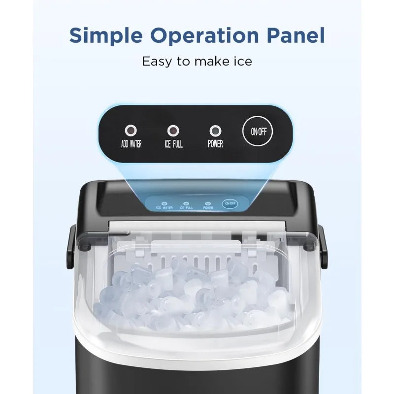 COWSAR Ice Maker Countertop, Portable Ice Machine with Self-Cleaning, 26.5lbs/24Hrs, 9 Bullet Cubes in 6 Mins